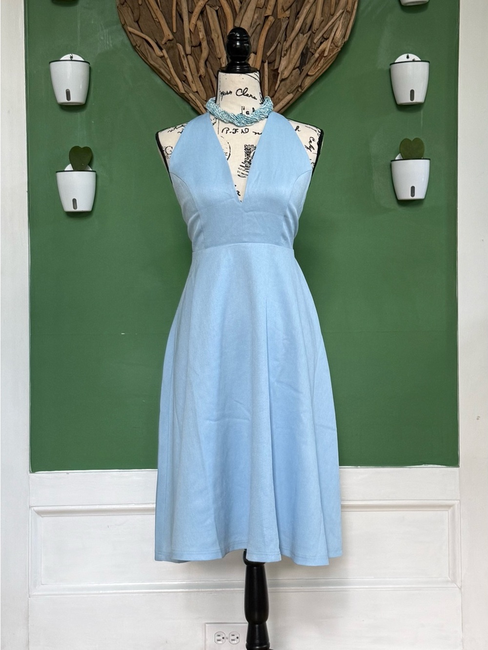 Blaque Label Light Blue Halter Midi Dress